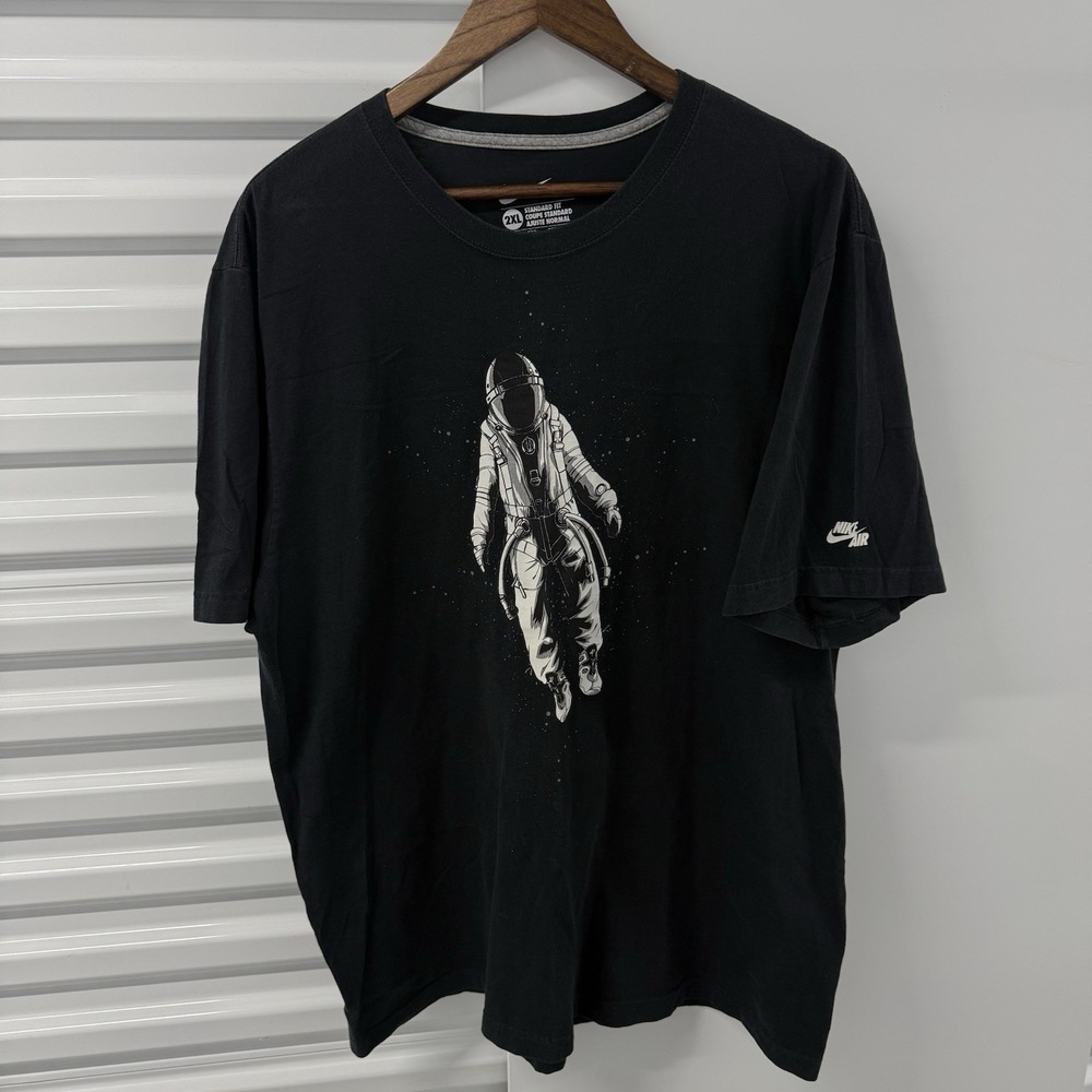 Nike Air Astronaut Graphic T Shirt Mens 2XL Black Space Tee 2010s